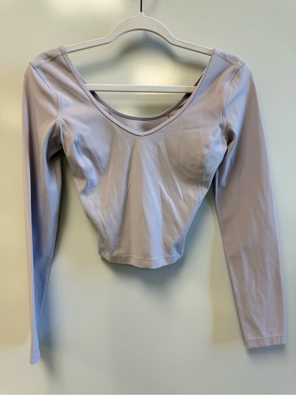 lululemon athletica Long Sleeve V-Neck Crop Top — Light Lavender